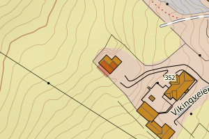 Kartbilde fra WMS-tjeneste av avviket