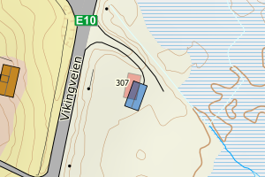 Kartbilde fra WMS-tjeneste av avviket