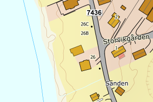 Kartbilde fra WMS-tjeneste av avviket