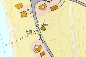 Kartbilde fra WMS-tjeneste av avviket