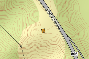 Kartbilde fra WMS-tjeneste av avviket