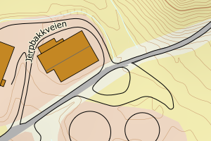 Kartbilde fra WMS-tjeneste av avviket