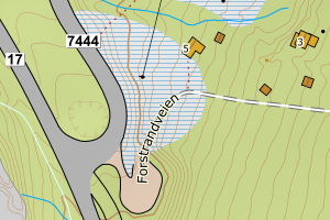 Kartbilde fra WMS-tjeneste av avviket