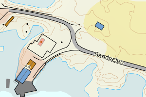 Kartbilde fra WMS-tjeneste av avviket