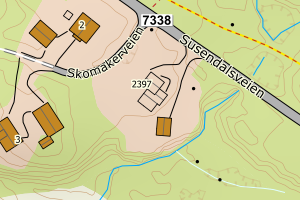 Kartbilde fra WMS-tjeneste av avviket