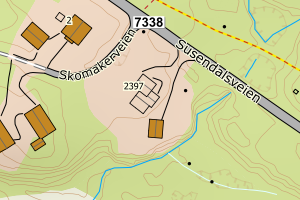 Kartbilde fra WMS-tjeneste av avviket