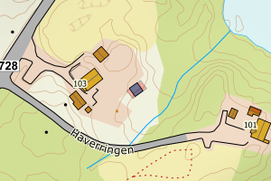 Kartbilde fra WMS-tjeneste av avviket