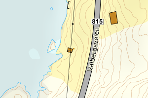 Kartbilde fra WMS-tjeneste av avviket