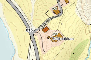 Kartbilde fra WMS-tjeneste av avviket