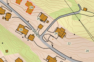 Kartbilde fra WMS-tjeneste av avviket