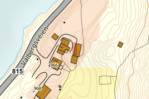 Kartbilde fra WMS-tjeneste av avviket