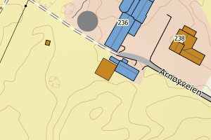 Kartbilde fra WMS-tjeneste av avviket