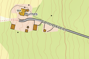 Kartbilde fra WMS-tjeneste av avviket