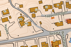 Kartbilde fra WMS-tjeneste av avviket