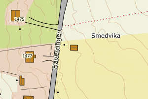 Kartbilde fra WMS-tjeneste av avviket