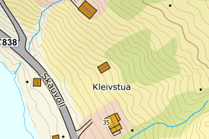 Kartbilde fra WMS-tjeneste av avviket