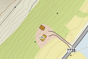 Kartbilde fra WMS-tjeneste av avviket
