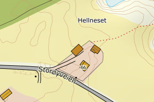 Kartbilde fra WMS-tjeneste av avviket