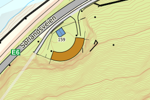 Kartbilde fra WMS-tjeneste av avviket