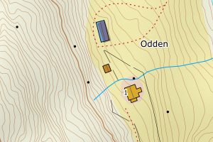 Kartbilde fra WMS-tjeneste av avviket
