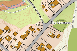 Kartbilde fra WMS-tjeneste av avviket