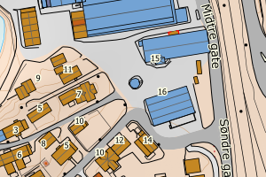 Kartbilde fra WMS-tjeneste av avviket