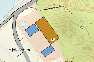 Kartbilde fra WMS-tjeneste av avviket
