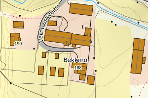 Kartbilde fra WMS-tjeneste av avviket