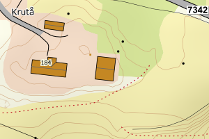Kartbilde fra WMS-tjeneste av avviket