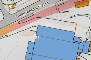 Kartbilde fra WMS-tjeneste av avviket