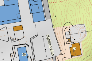 Kartbilde fra WMS-tjeneste av avviket