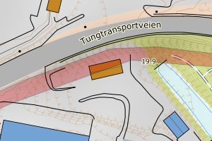 Kartbilde fra WMS-tjeneste av avviket