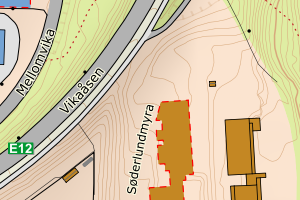 Kartbilde fra WMS-tjeneste av avviket