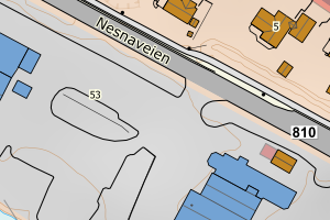 Kartbilde fra WMS-tjeneste av avviket