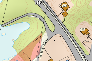 Kartbilde fra WMS-tjeneste av avviket