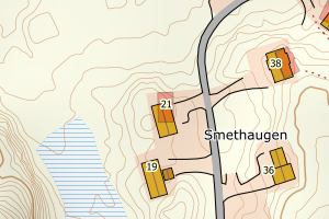 Kartbilde fra WMS-tjeneste av avviket
