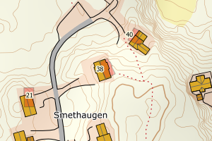 Kartbilde fra WMS-tjeneste av avviket