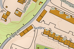 Kartbilde fra WMS-tjeneste av avviket