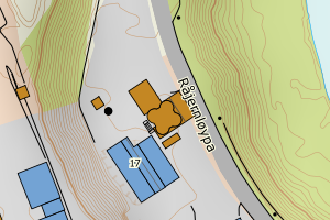 Kartbilde fra WMS-tjeneste av avviket