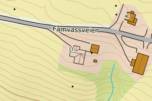 Kartbilde fra WMS-tjeneste av avviket