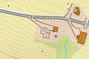 Kartbilde fra WMS-tjeneste av avviket