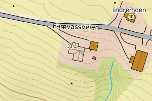 Kartbilde fra WMS-tjeneste av avviket