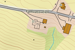 Kartbilde fra WMS-tjeneste av avviket