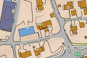 Kartbilde fra WMS-tjeneste av avviket