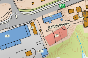 Kartbilde fra WMS-tjeneste av avviket