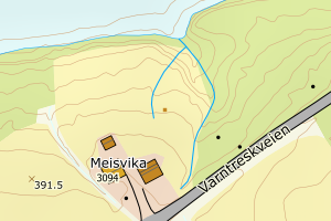 Kartbilde fra WMS-tjeneste av avviket