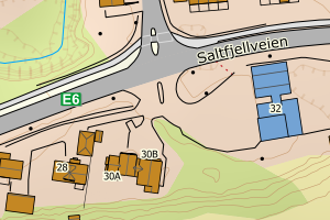 Kartbilde fra WMS-tjeneste av avviket