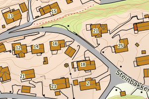 Kartbilde fra WMS-tjeneste av avviket