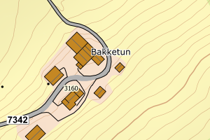 Kartbilde fra WMS-tjeneste av avviket