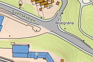 Kartbilde fra WMS-tjeneste av avviket
